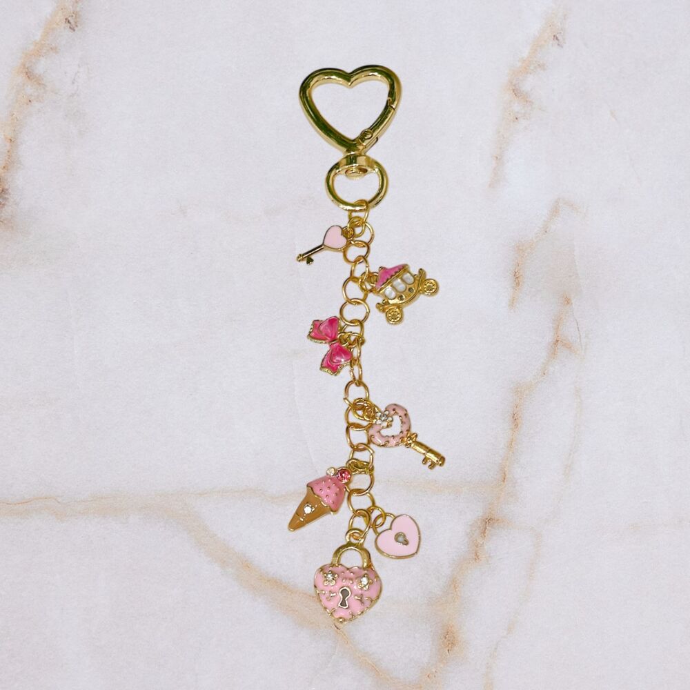 Pink Purse Charms, Keychains, Key Holder, Bag Charm, Purse Accessory, Chain